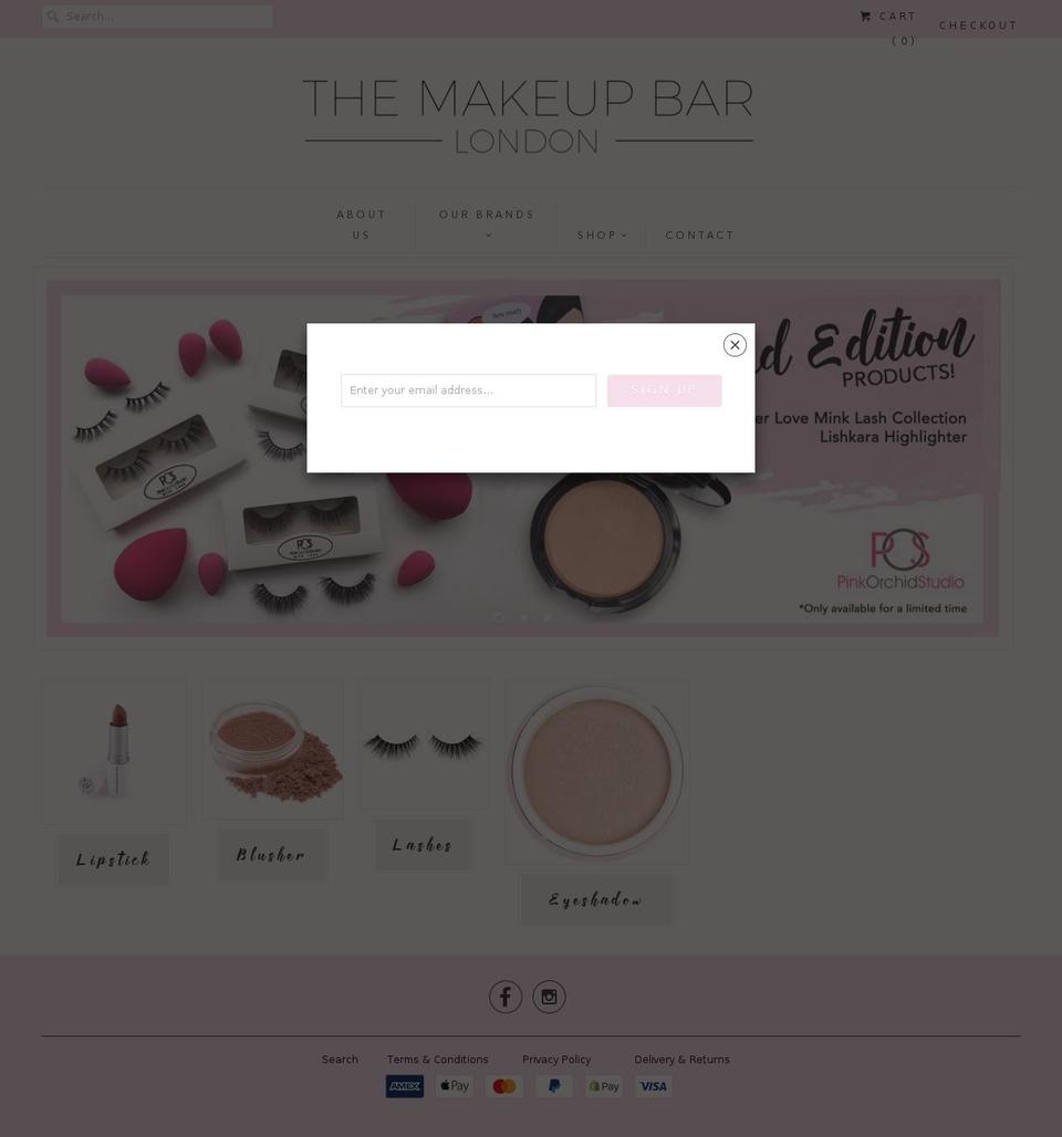themakeupbarlondon.com — Shopify storefront screenshot