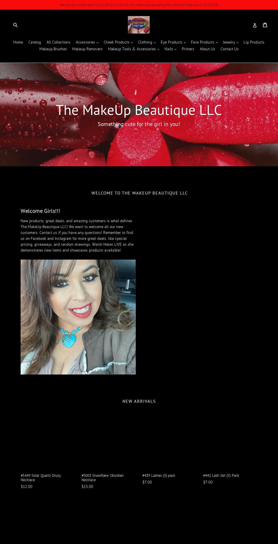 themakeupbeautique.com — Shopify storefront screenshot