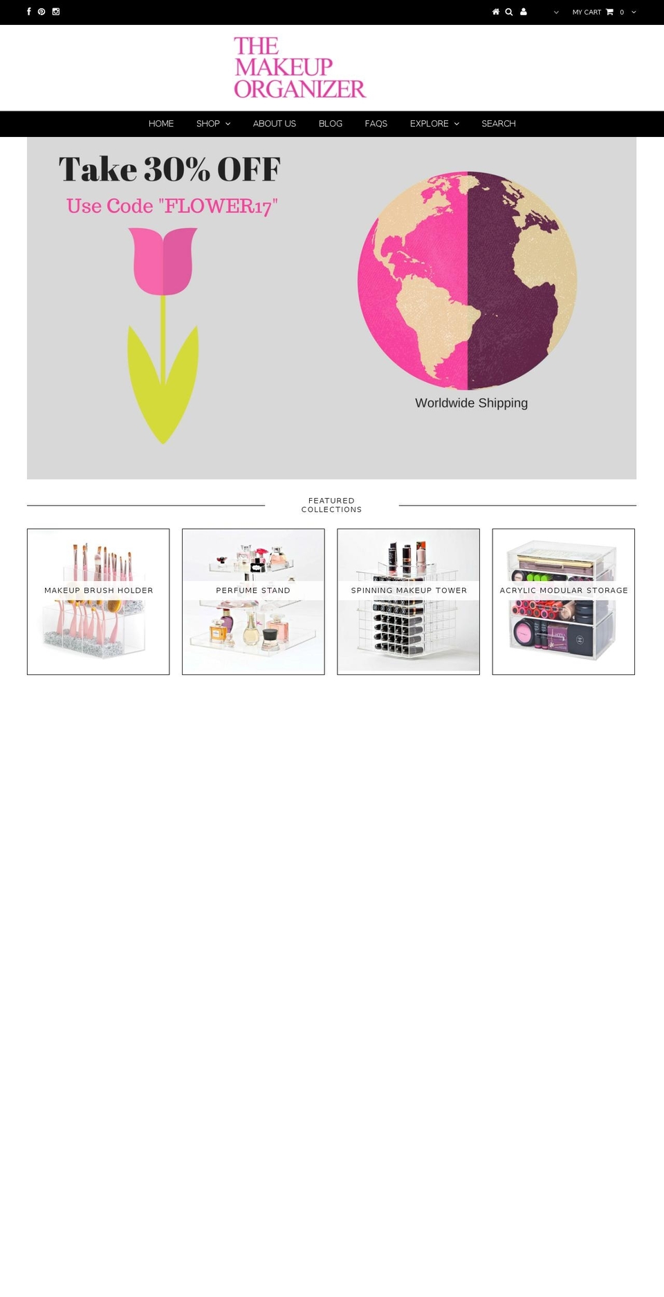 themakeuporganizer.com shopify website screenshot