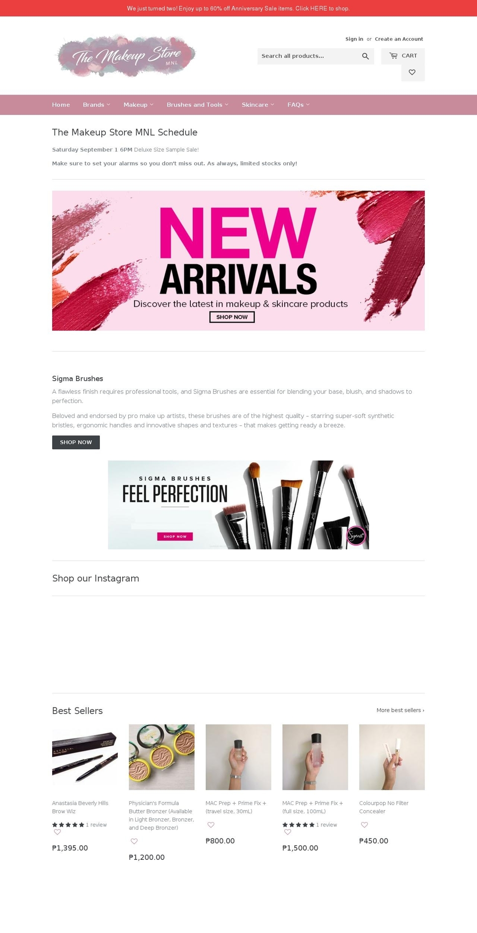 themakeupstoremnl.com shopify website screenshot