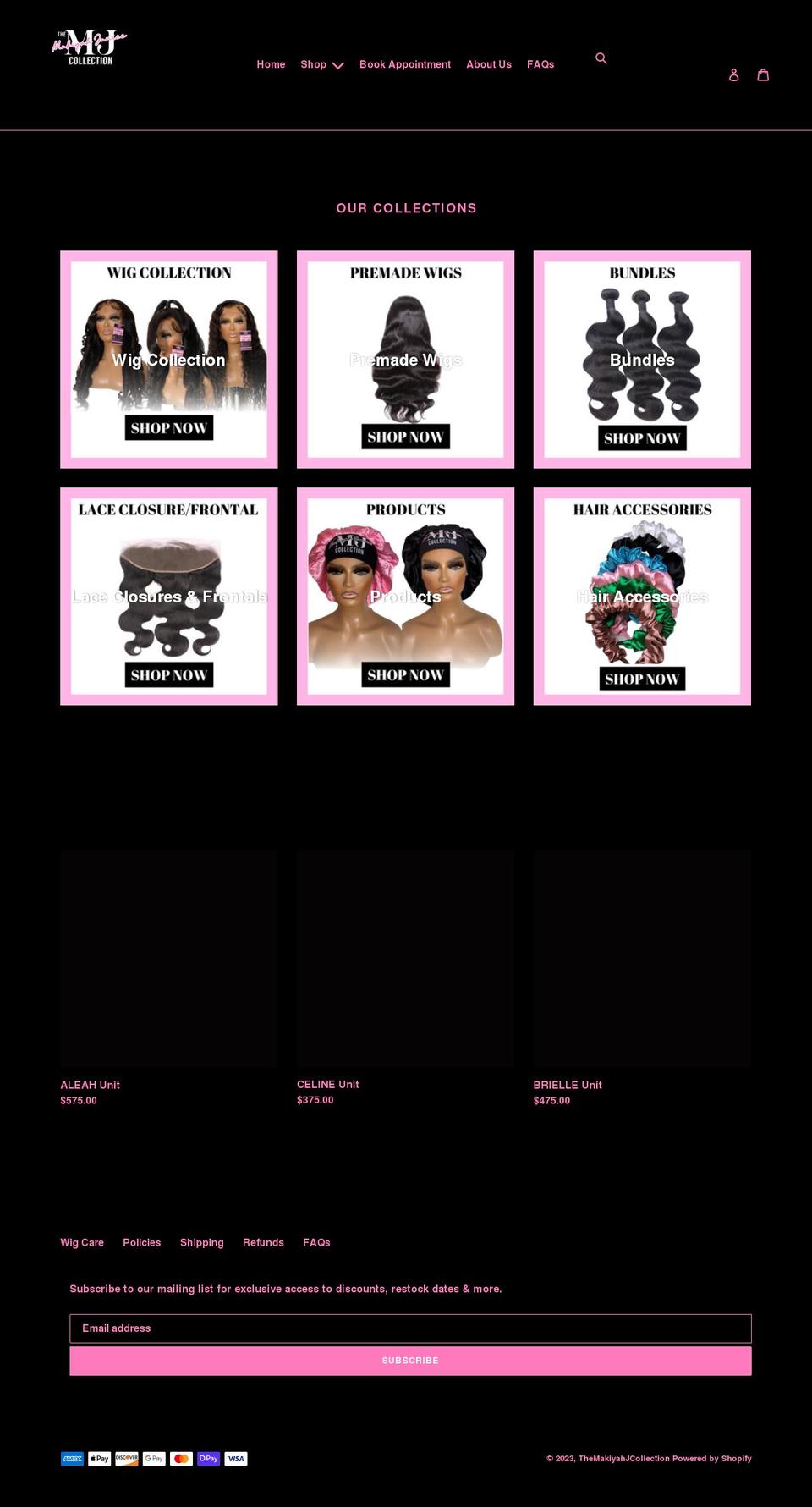 themakiyahjcollection.com shopify website screenshot