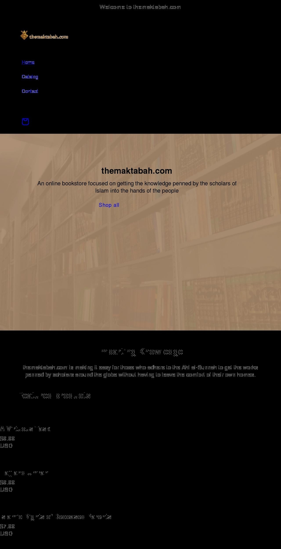 themaktabah.com shopify website screenshot