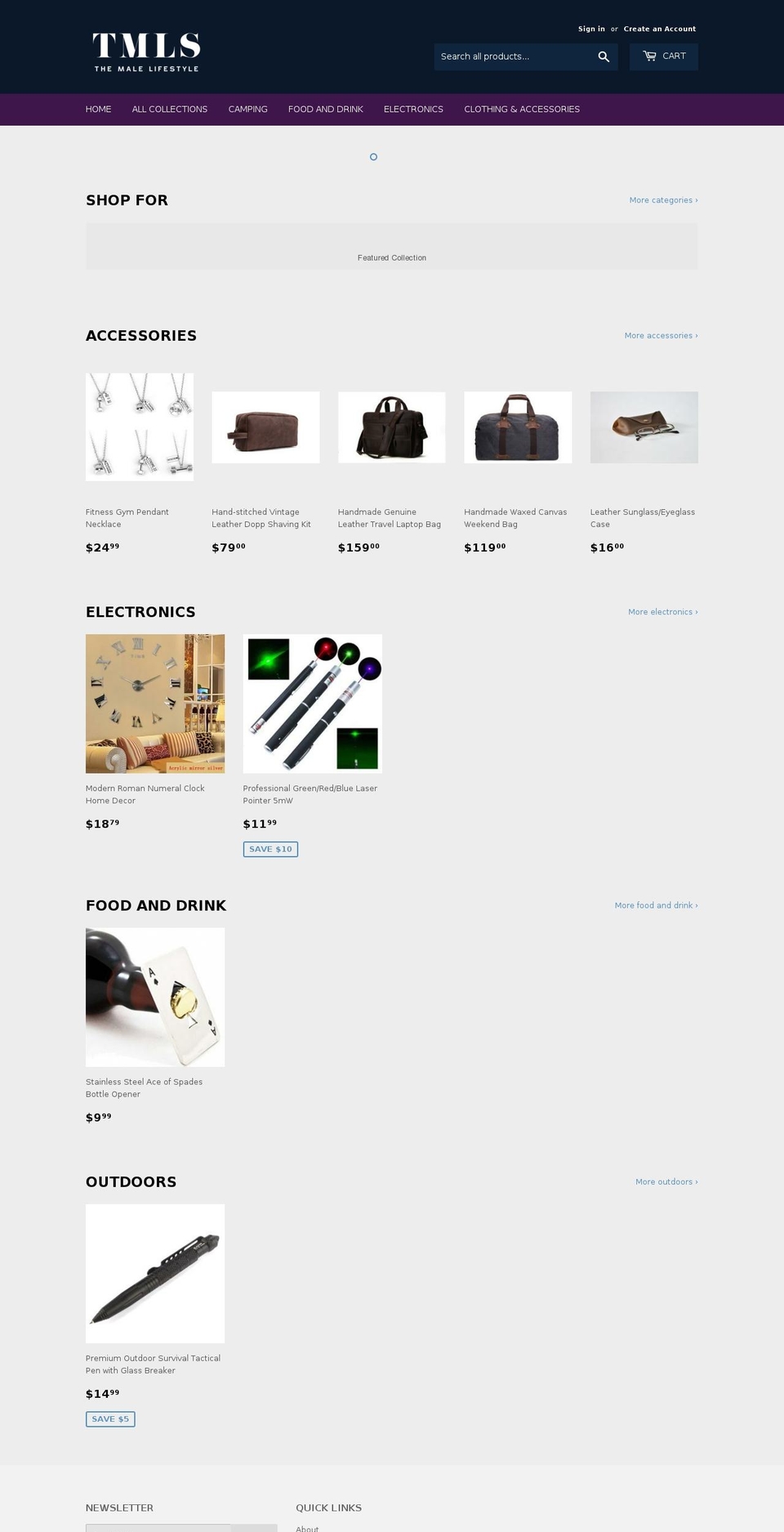 themalelifestyle.com shopify website screenshot