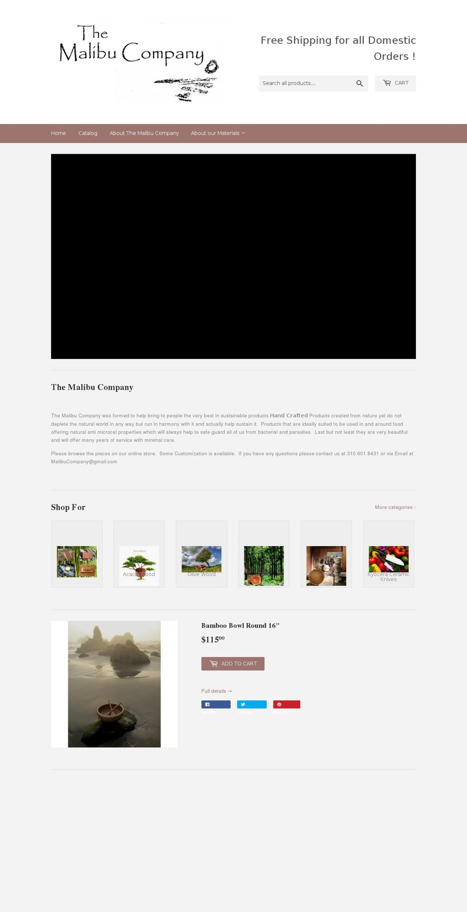 themalibucolonycompany.com — Shopify storefront screenshot