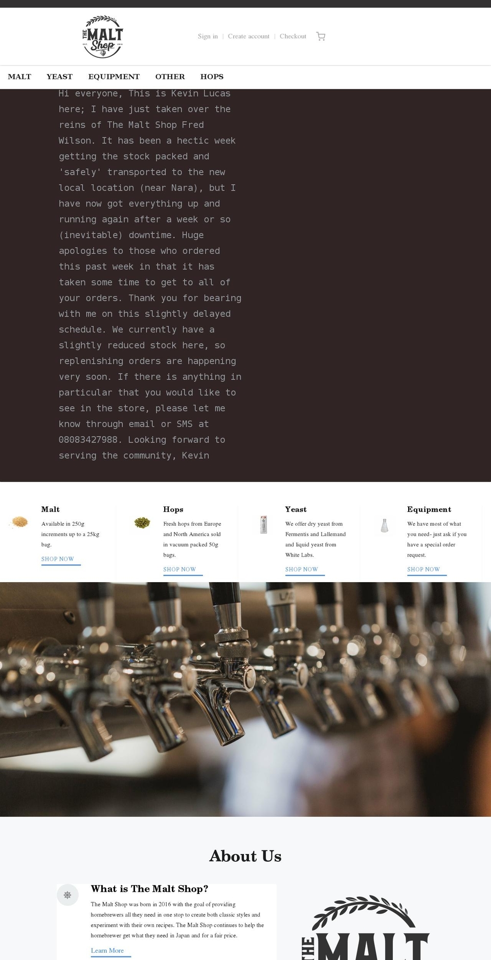 themaltshop.biz shopify website screenshot