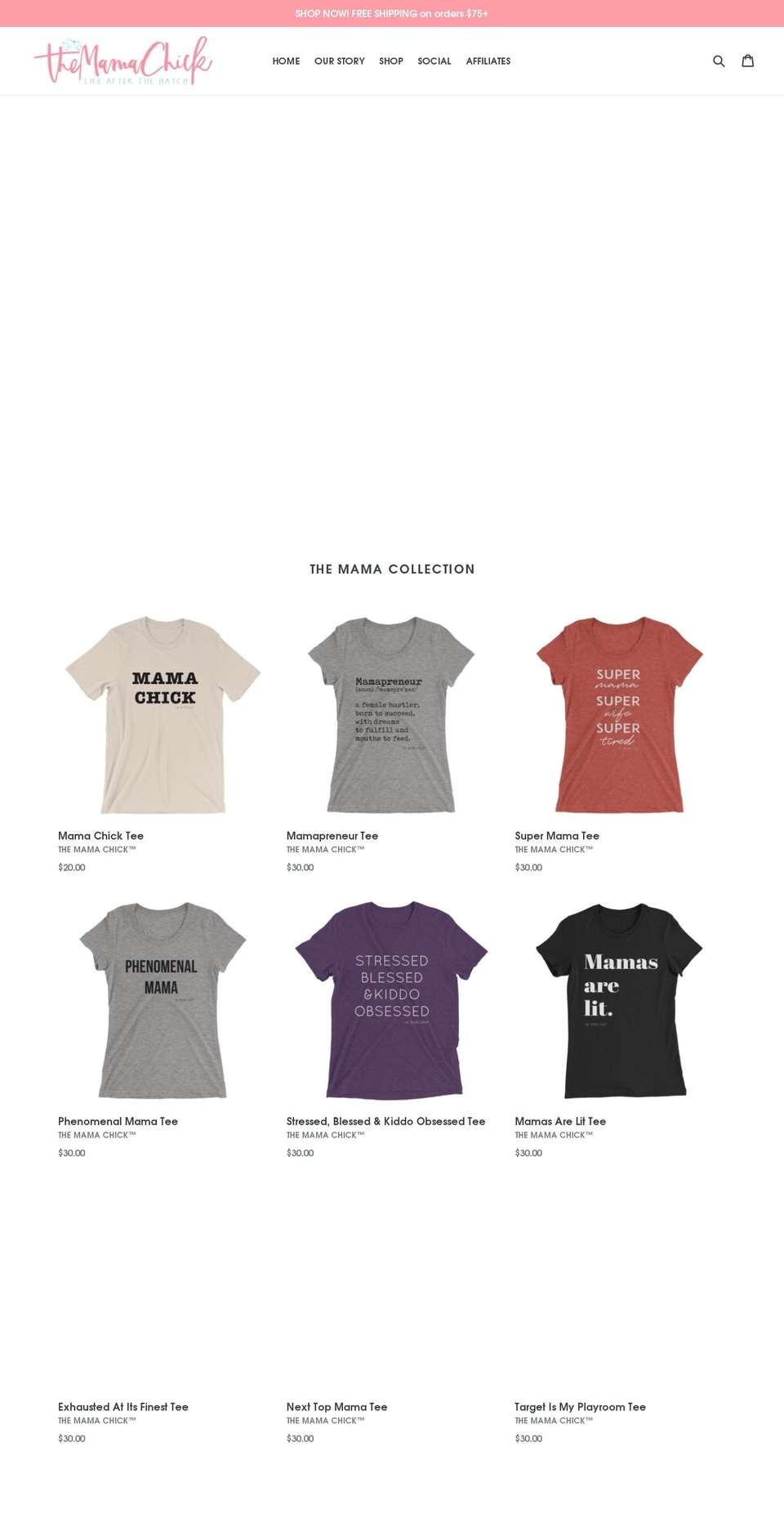 themamachick.com — Shopify storefront screenshot