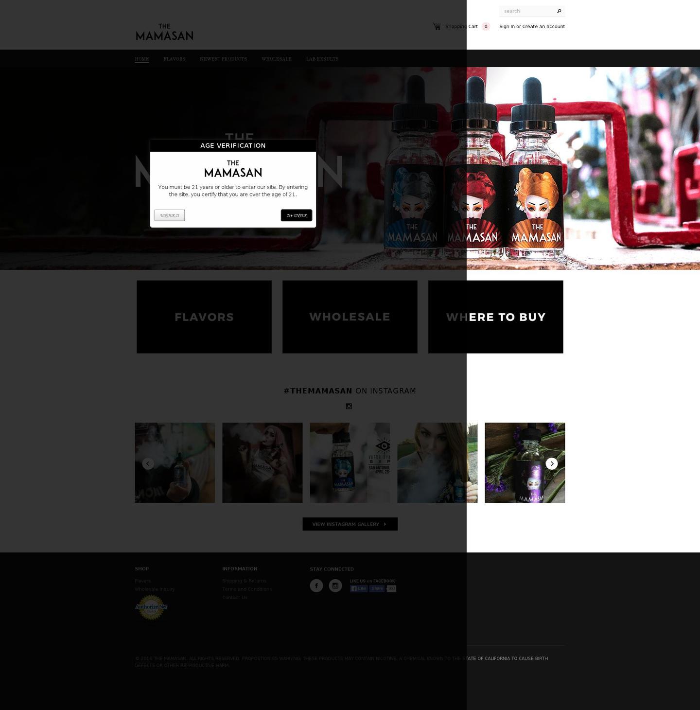 themamasaneliquid.com shopify website screenshot