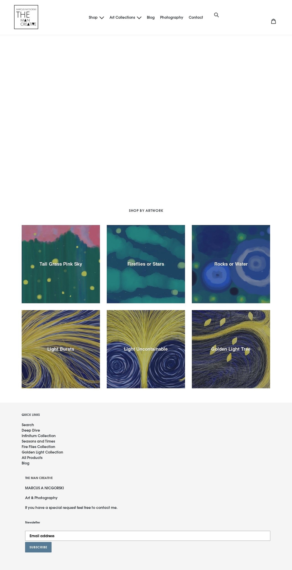 themancreative.com shopify website screenshot