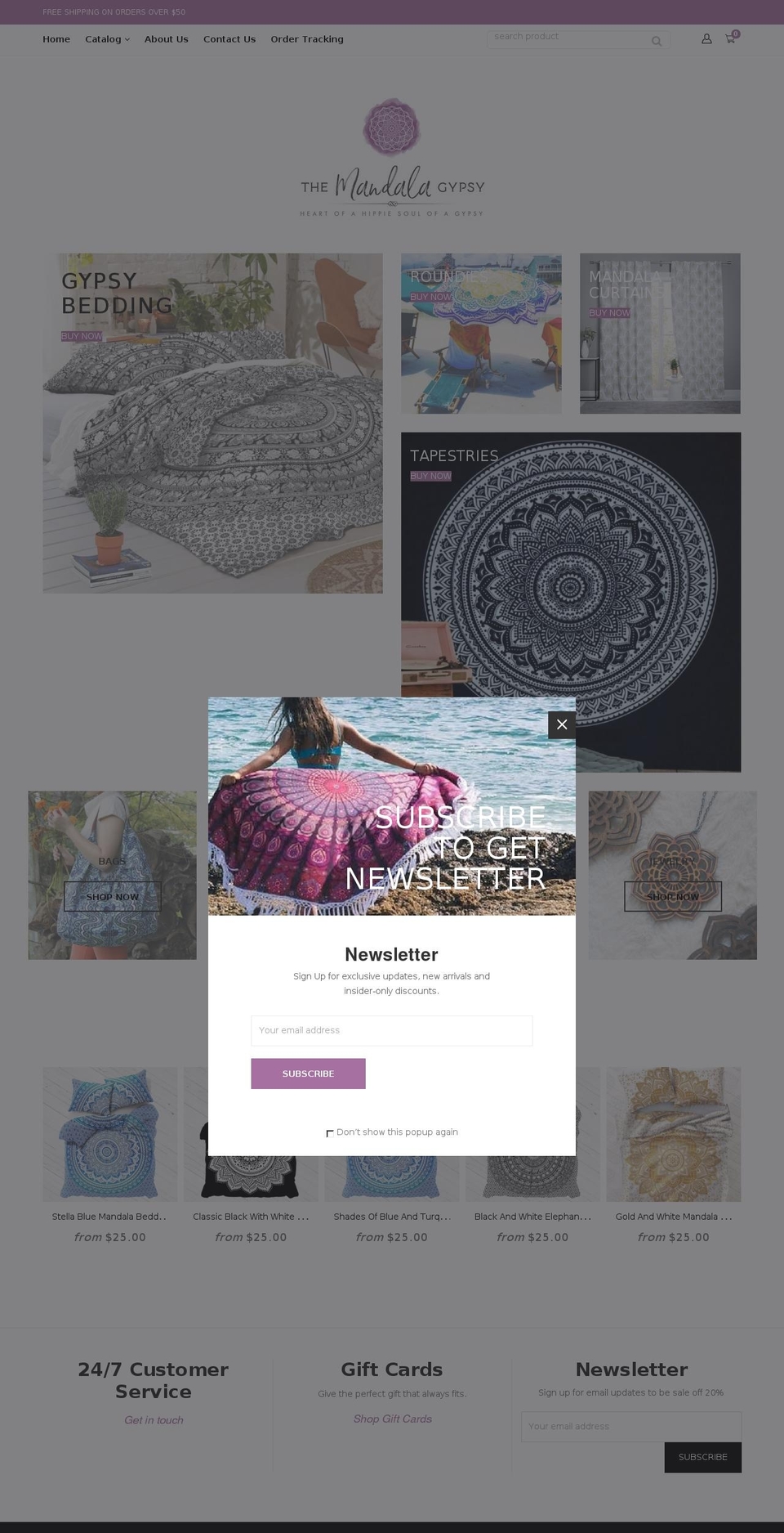themandalagypsy.com — Shopify storefront screenshot