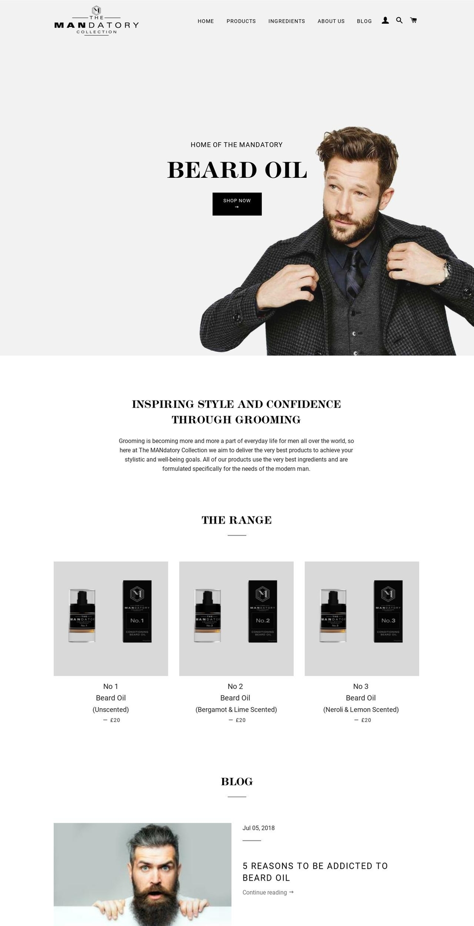 themandatorycollection.com — Shopify storefront screenshot