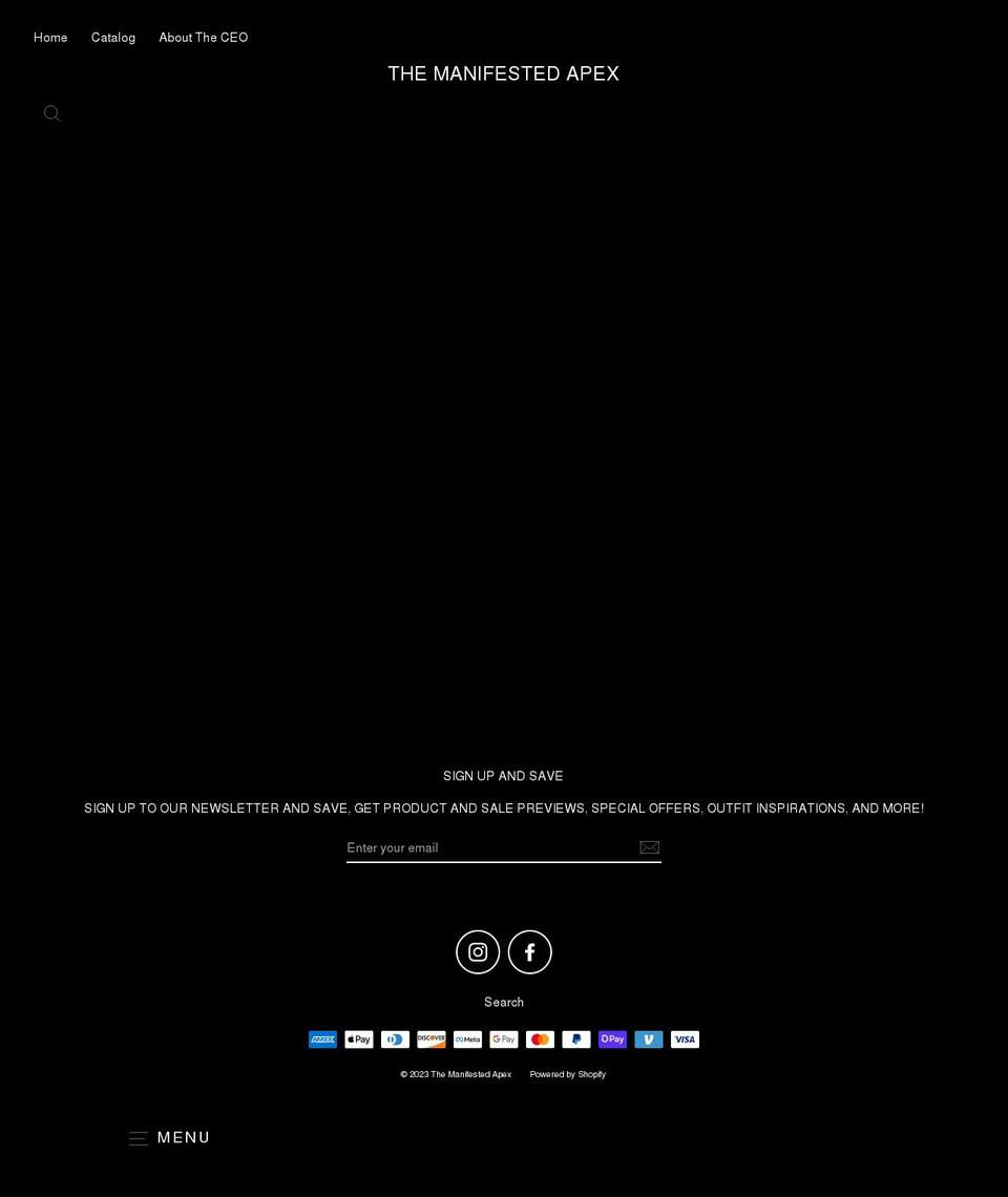 themanifestedapex.com shopify website screenshot