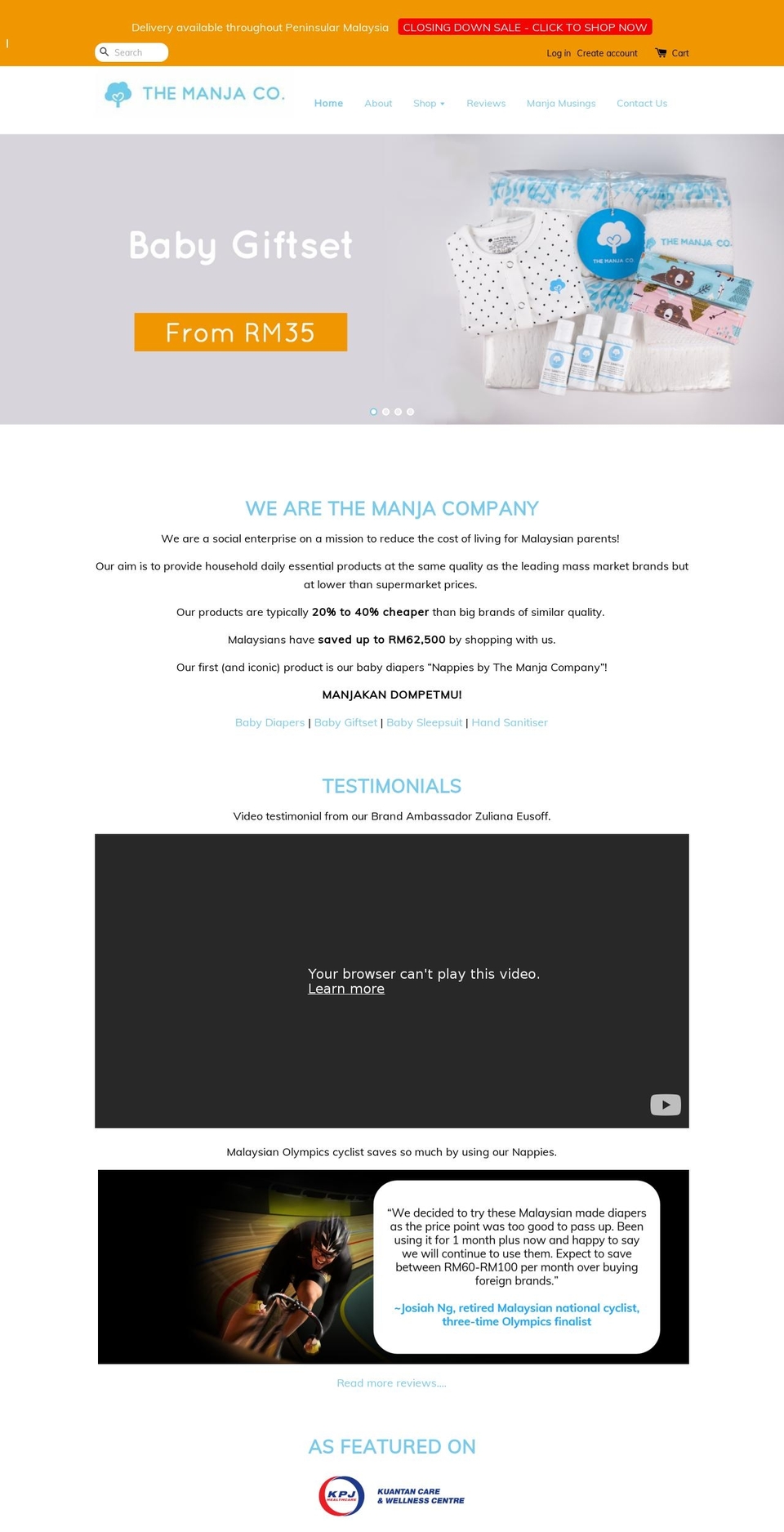 themanjaco.com — Shopify storefront screenshot