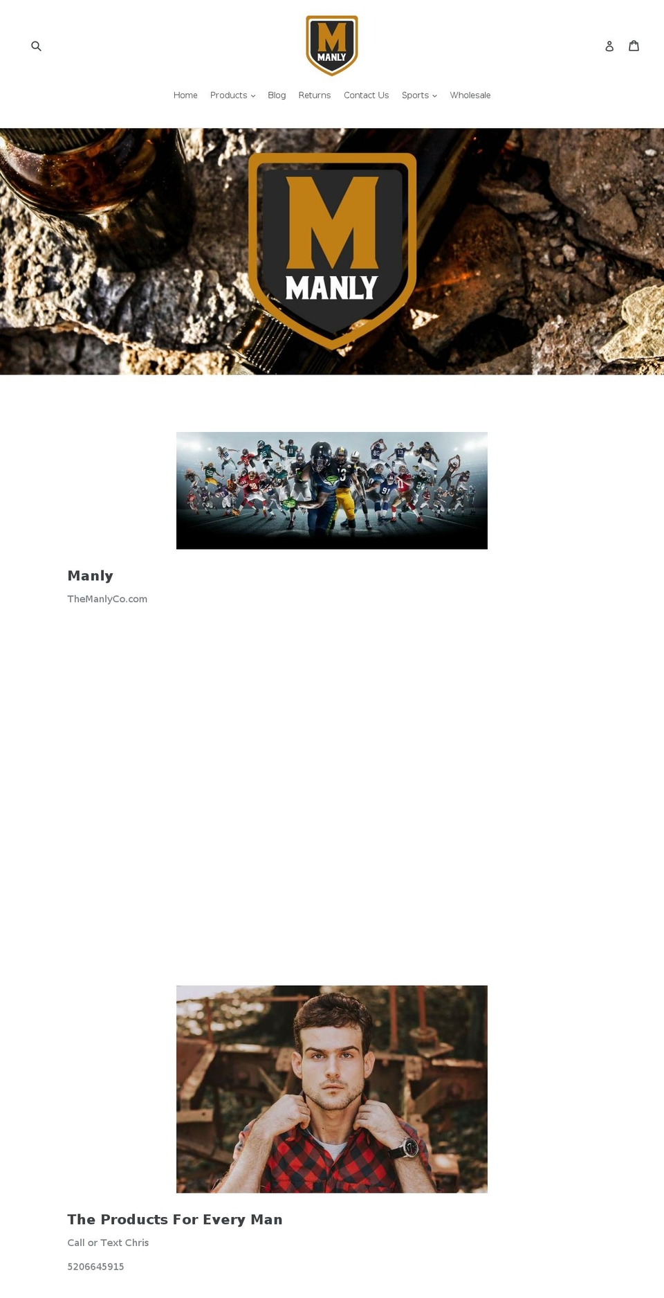 themanlyco.com — Shopify storefront screenshot