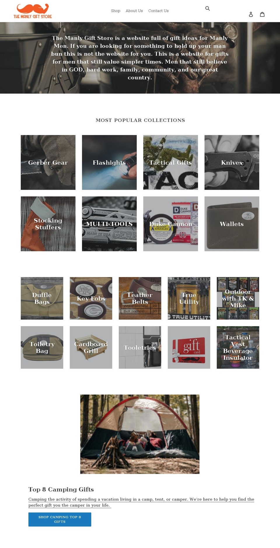 themanlygiftstore.com shopify website screenshot