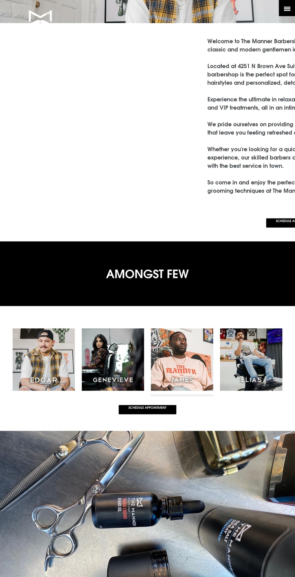 themannerbarbershop.com shopify website screenshot
