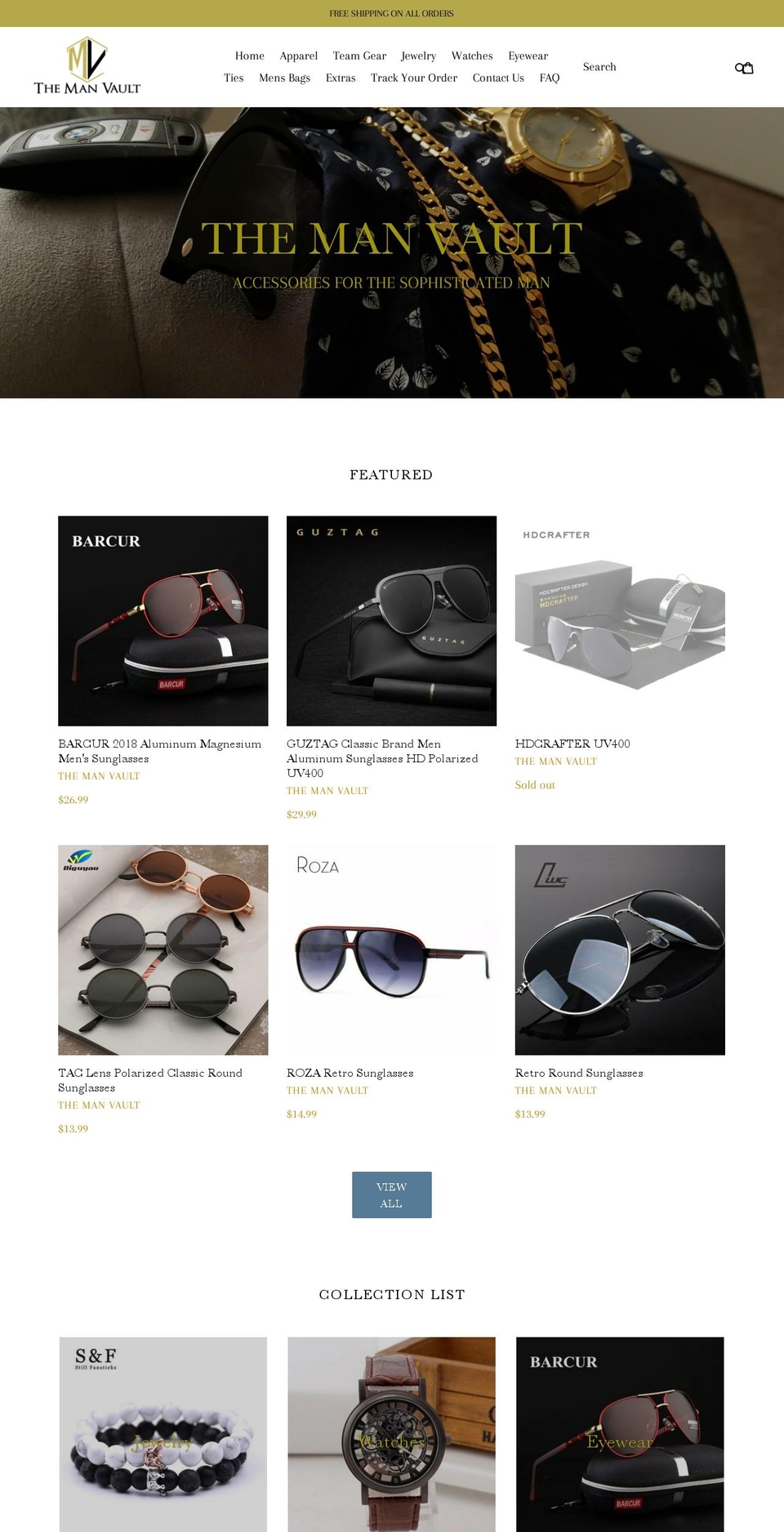 themanvault.com — Shopify storefront screenshot