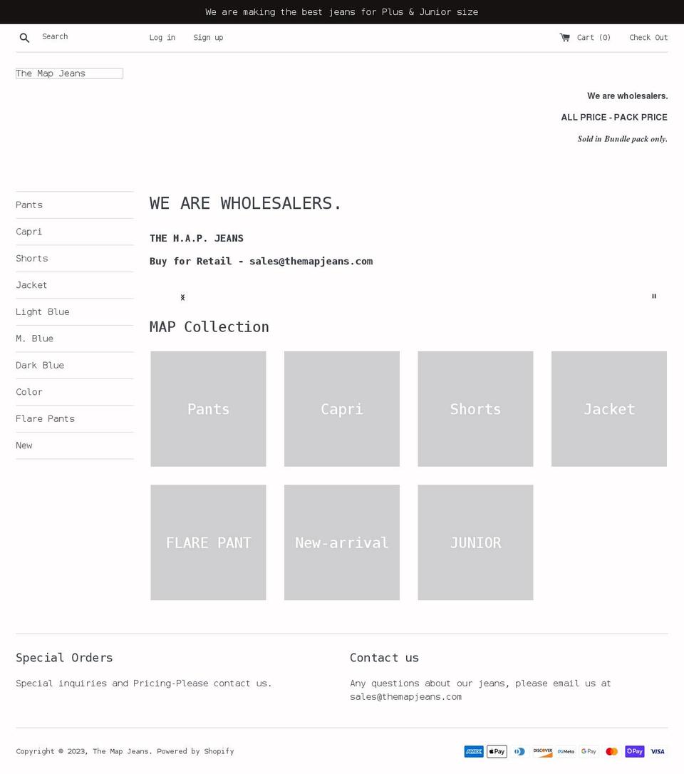 themapjeans.net shopify website screenshot