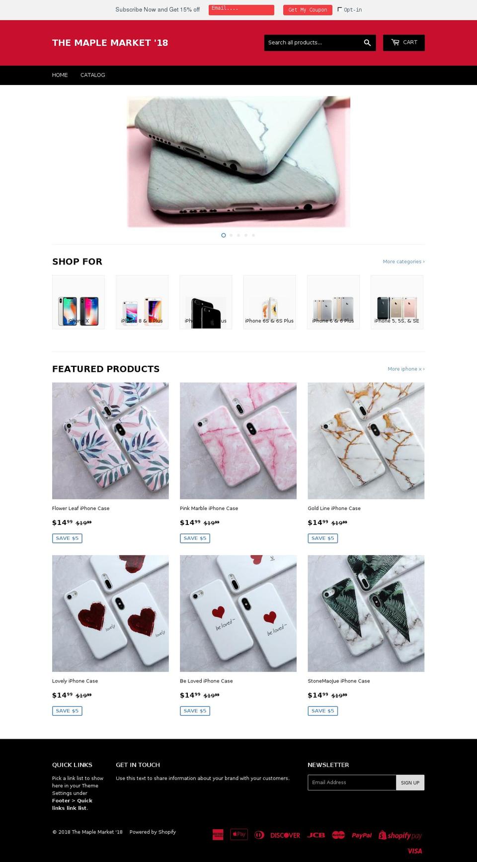 themaplemarket.com — Shopify storefront screenshot