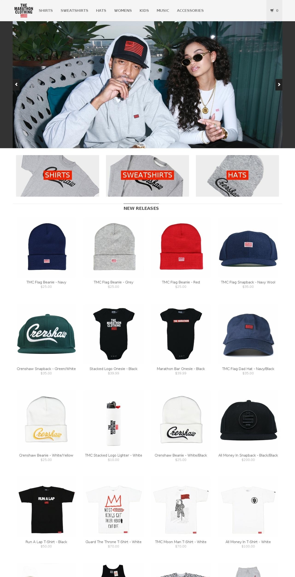 themarathonclothing.com shopify website screenshot