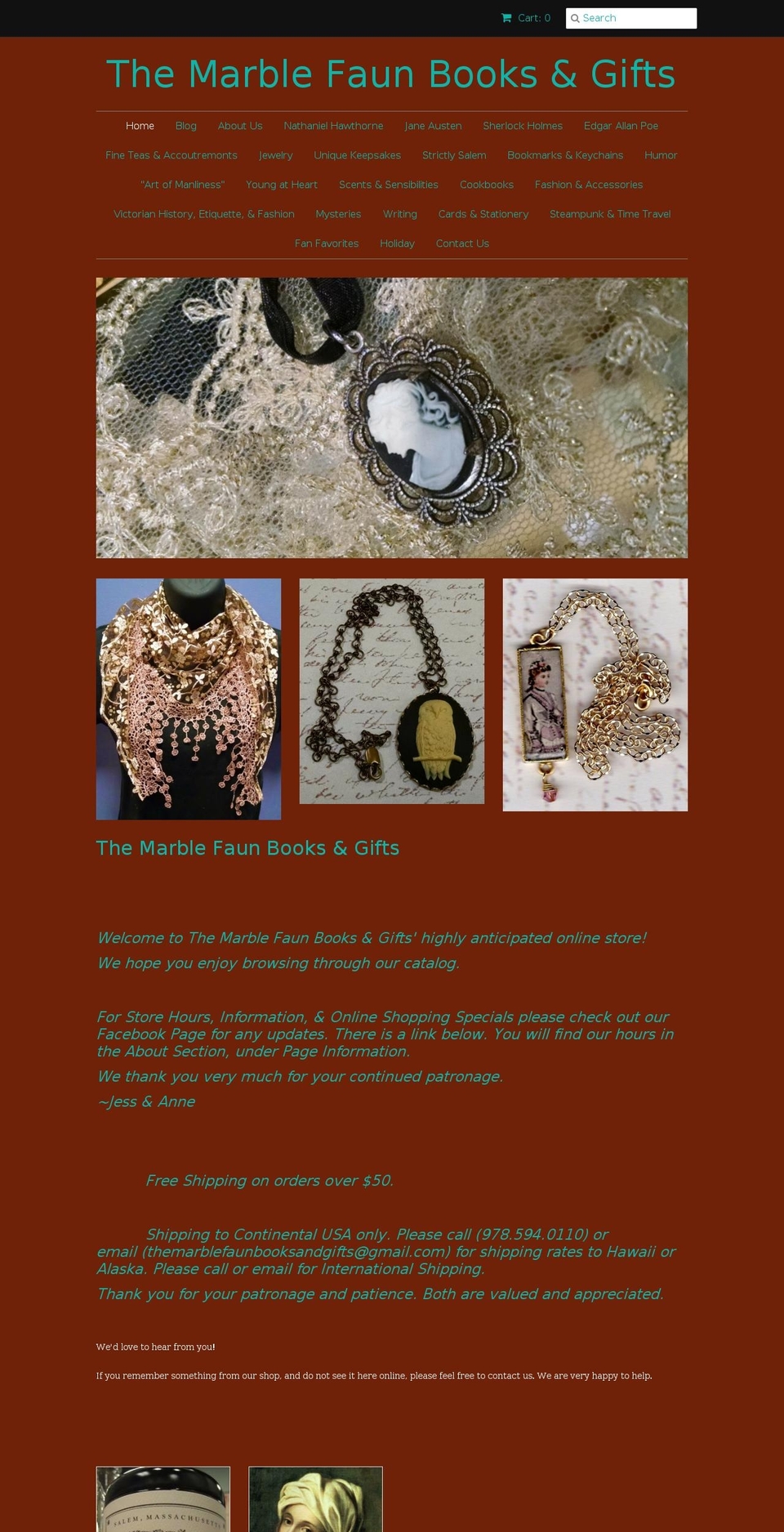 themarblefaunbooksandgifts.com shopify website screenshot