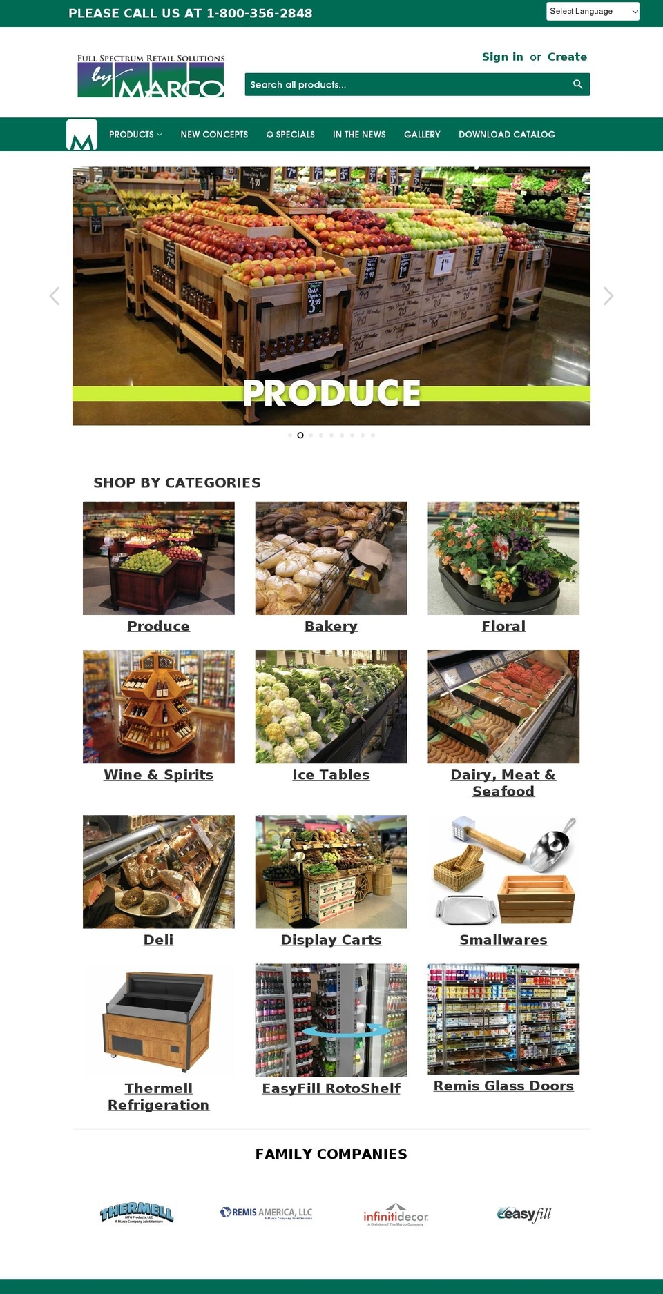 themarcocompany.com — Shopify storefront screenshot