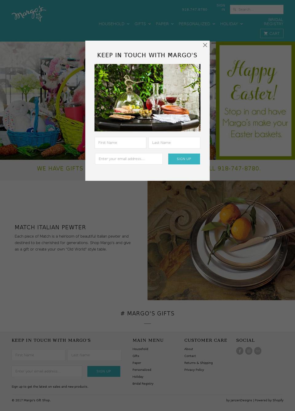 themargoshop.com shopify website screenshot
