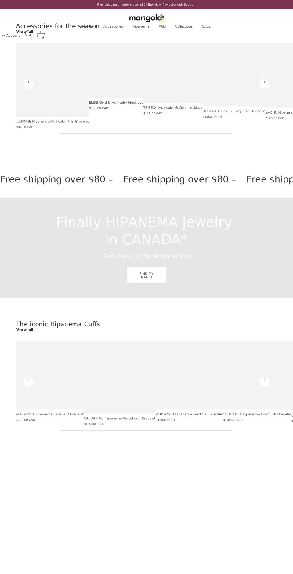 themarigoldshop.com shopify website screenshot