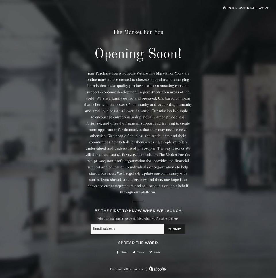 themarketforyou.com — Shopify storefront screenshot