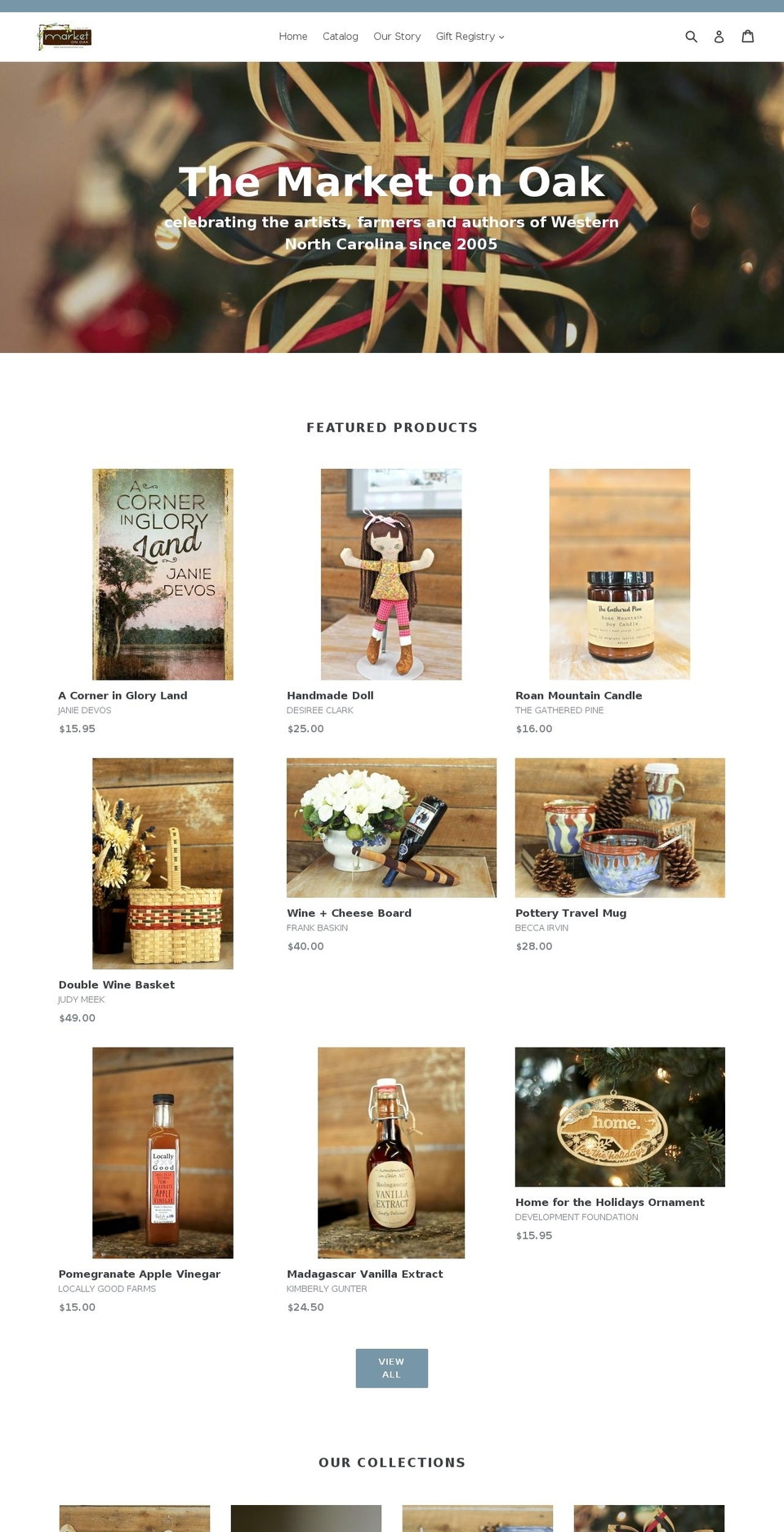 themarketonoakshop.com — Shopify storefront screenshot