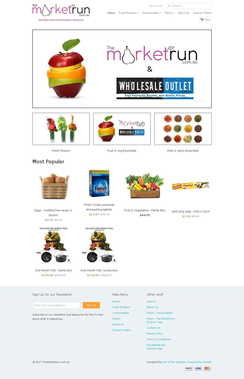 themarketrun.com.au shopify website screenshot