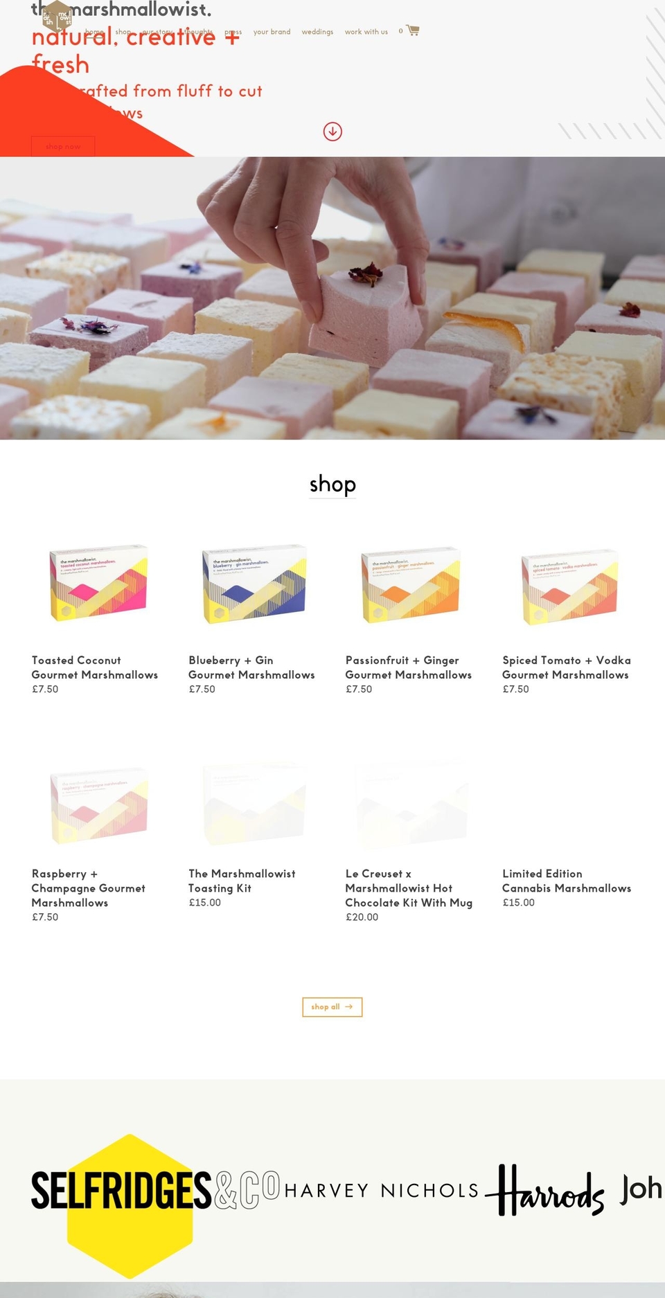 themarshmallowists.co.uk shopify website screenshot