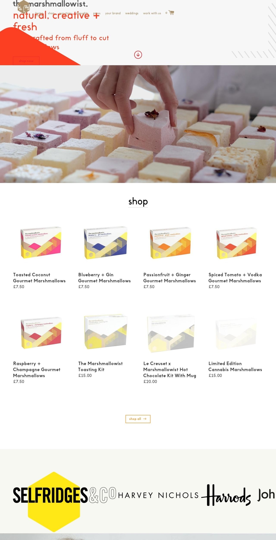 The Marshmallowist 2018 Shopify theme site example themarshmallowists.com