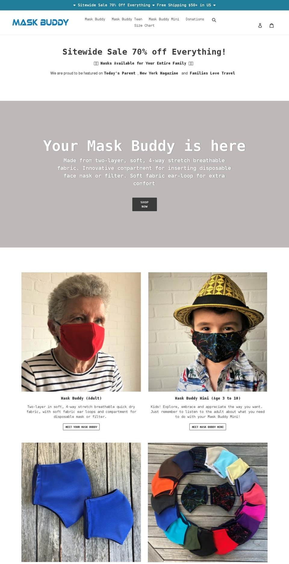 themaskbuddy.com shopify website screenshot