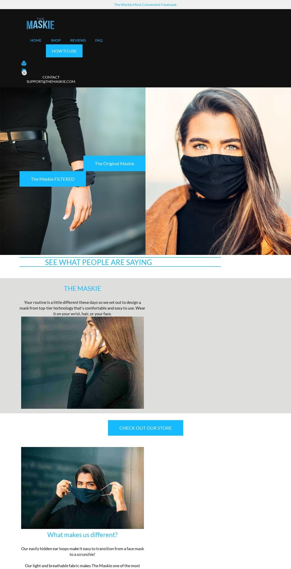 themaskie.com shopify website screenshot