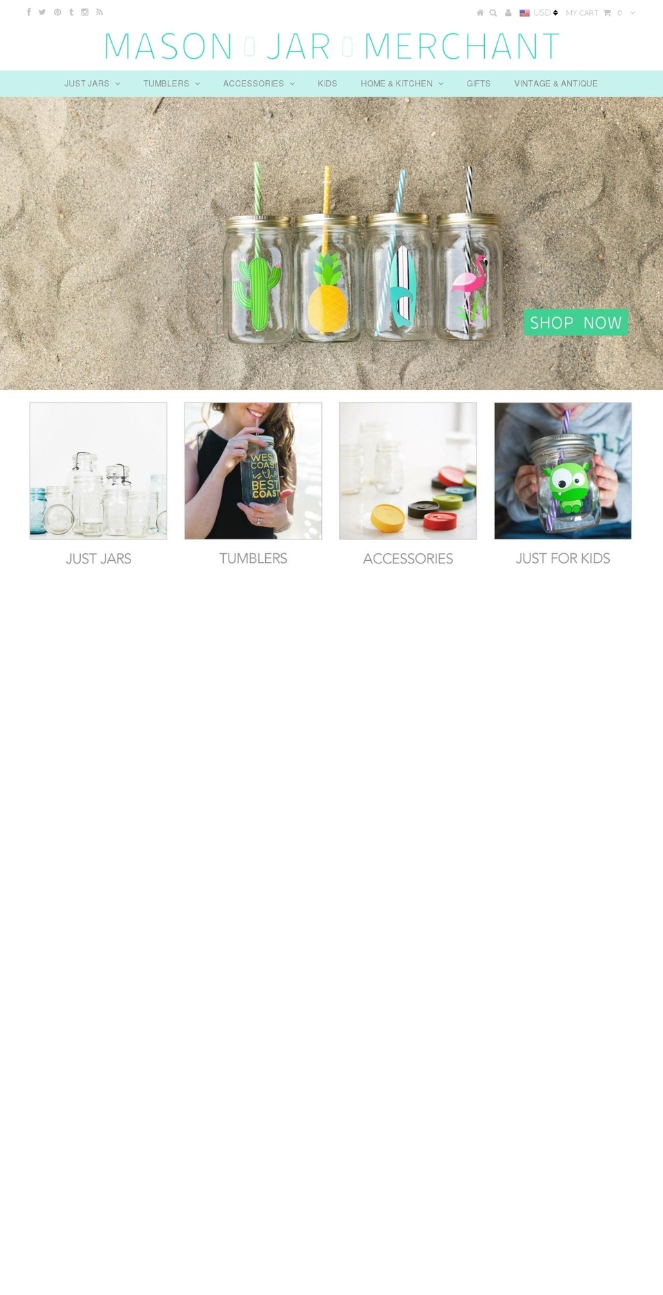 themasonjarmerchant.com — Shopify storefront screenshot