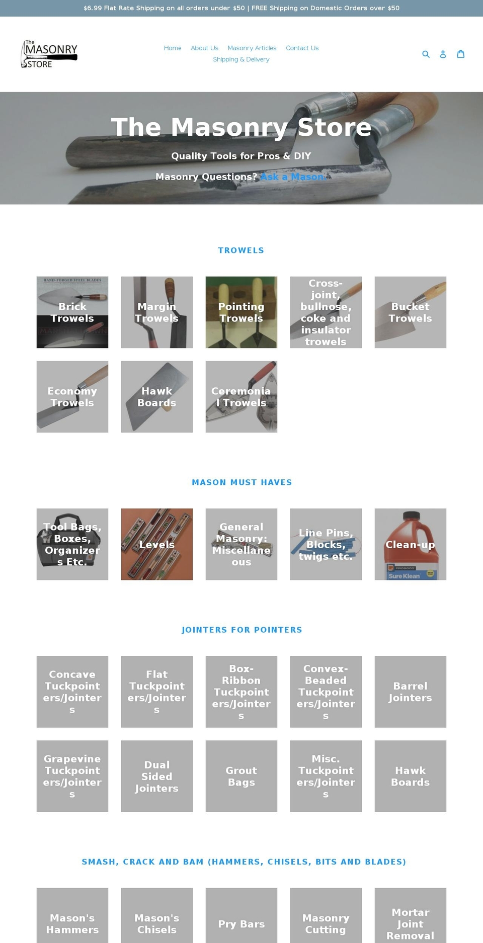 themasonrystore.com — Shopify storefront screenshot