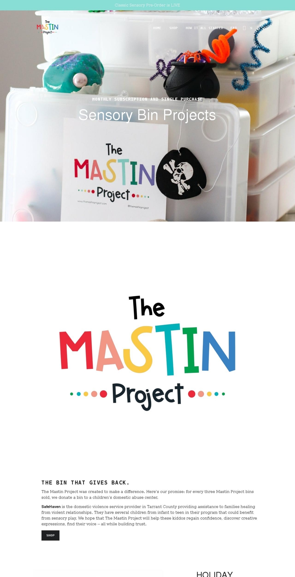 themastinproject.com shopify website screenshot