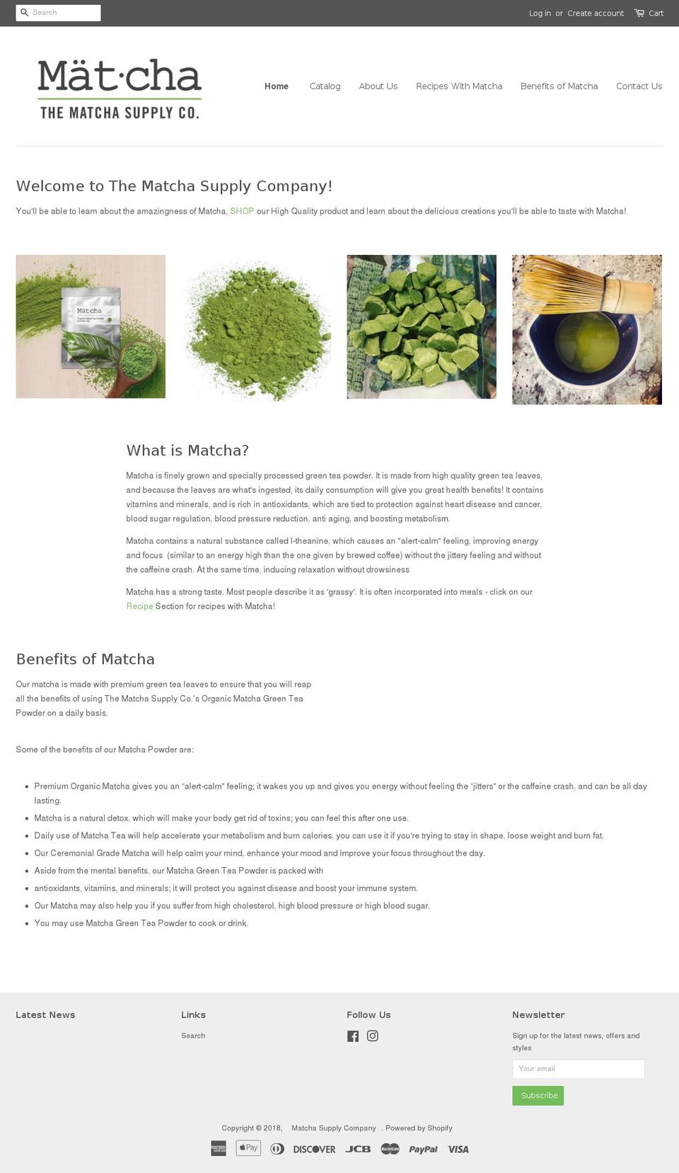 thematchasupplycompany.com — Shopify storefront screenshot