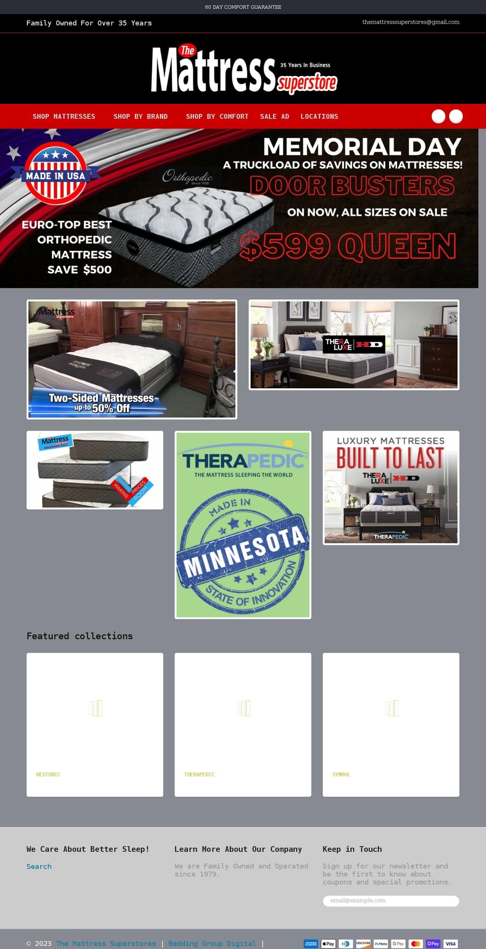 themattresssuperstores.com shopify website screenshot