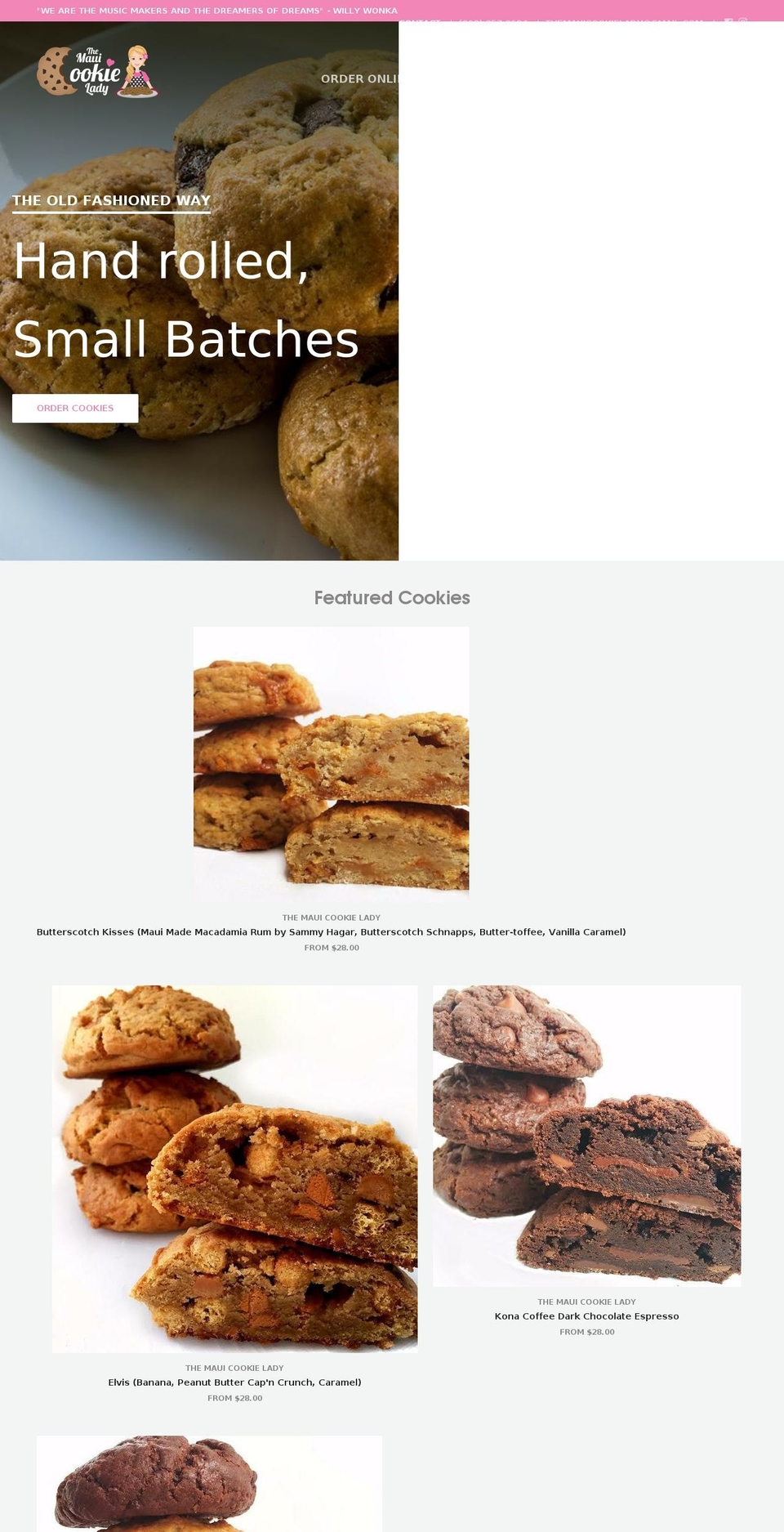 themauicookielady.com shopify website screenshot