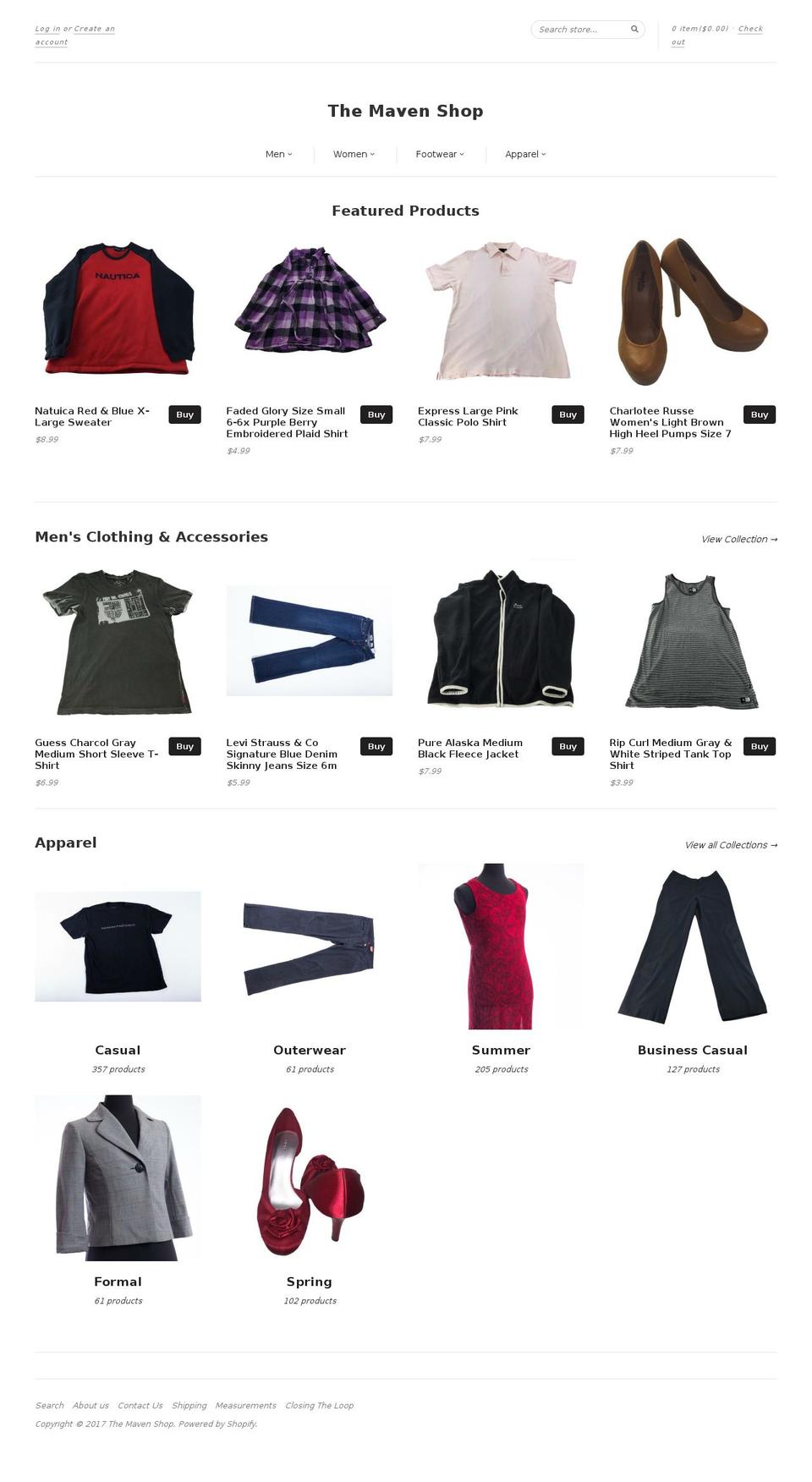 themavenshop.com shopify website screenshot