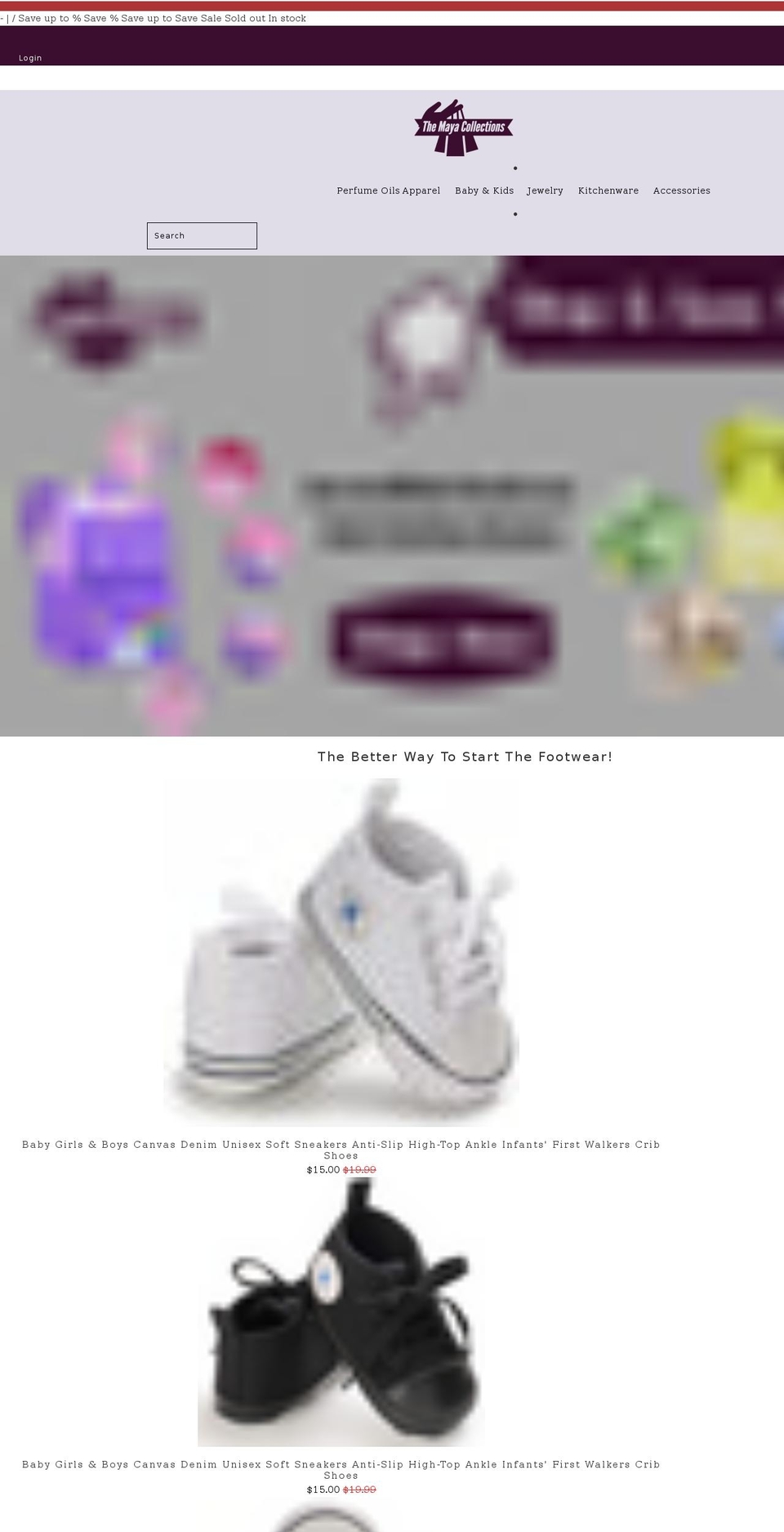 themayacollections.com shopify website screenshot