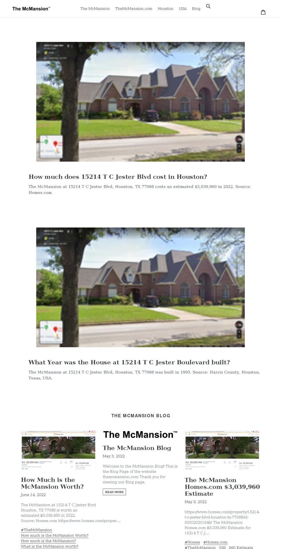 themcmansion.com shopify website screenshot