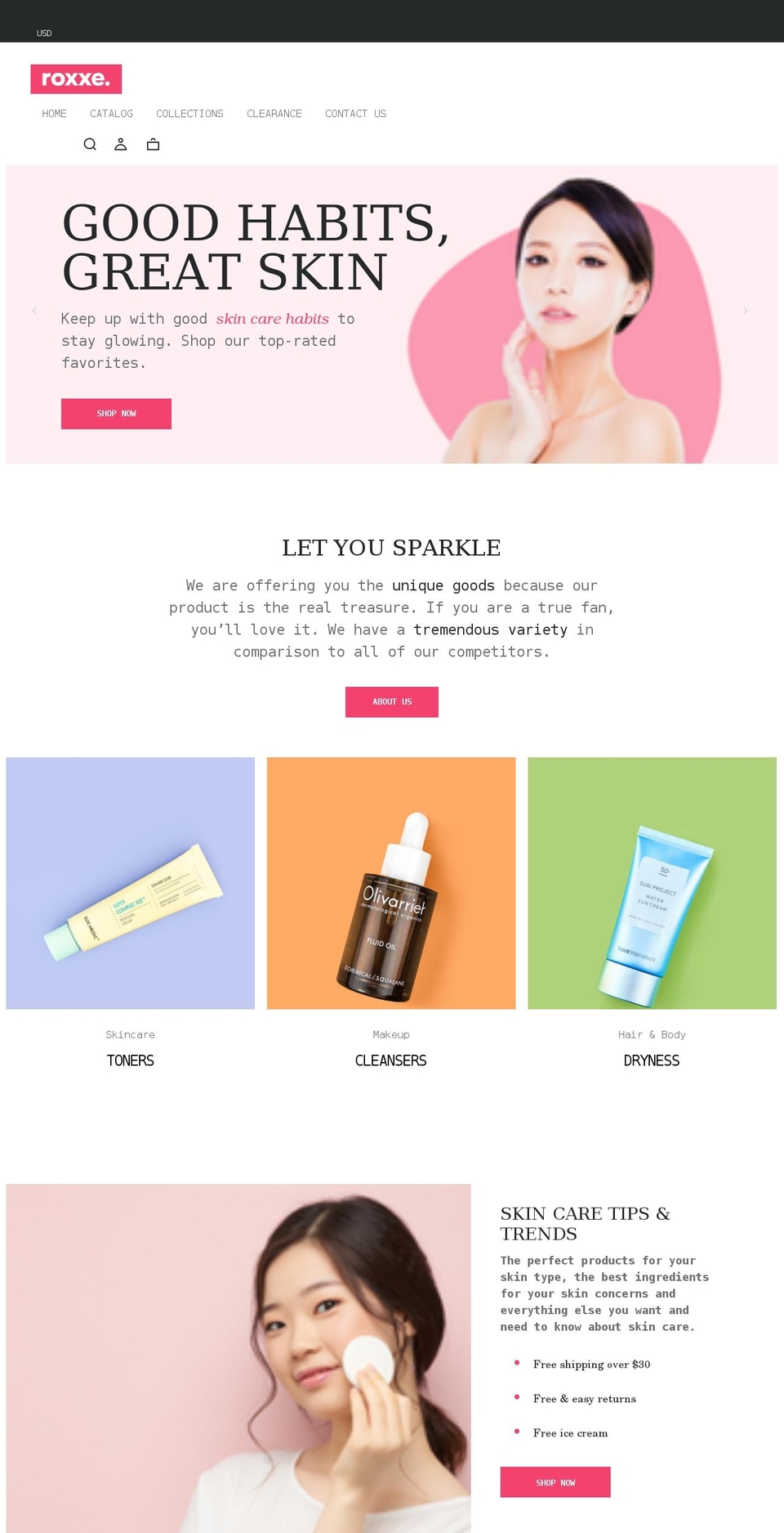 theme-841-roxxe-korean-cosmetics.myshopify.com shopify website screenshot