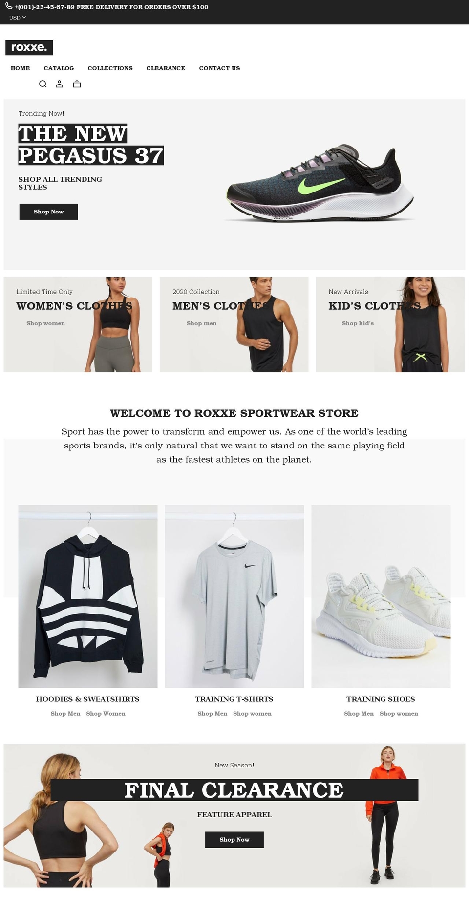 theme853-roxxe-sportswear-home-2.myshopify.com shopify website screenshot