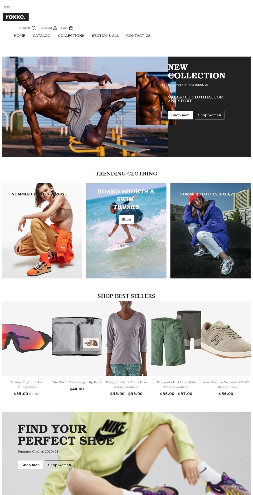 theme853-roxxe-sportwear.myshopify.com shopify website screenshot