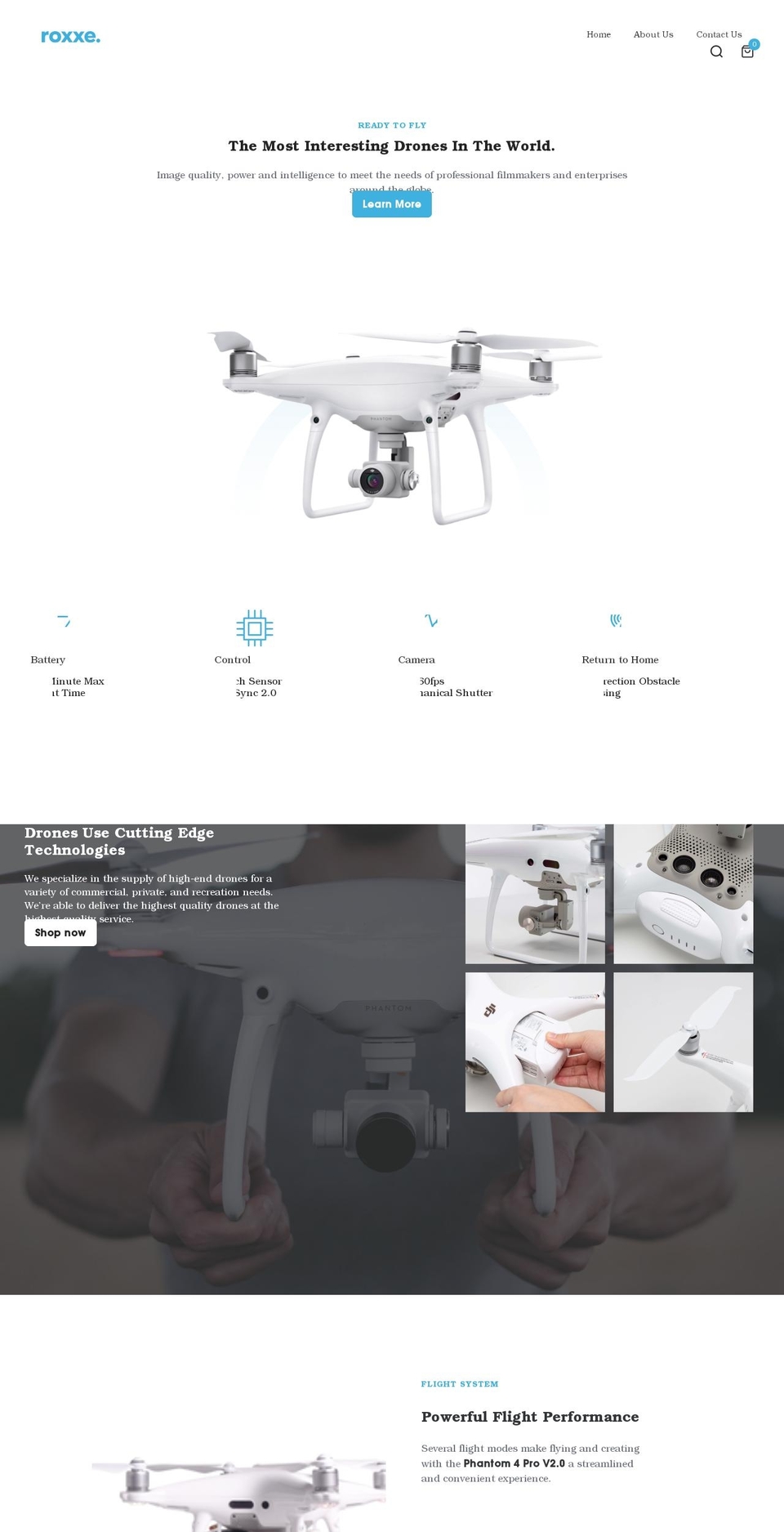 theme904-roxxe-drones-store.myshopify.com shopify website screenshot