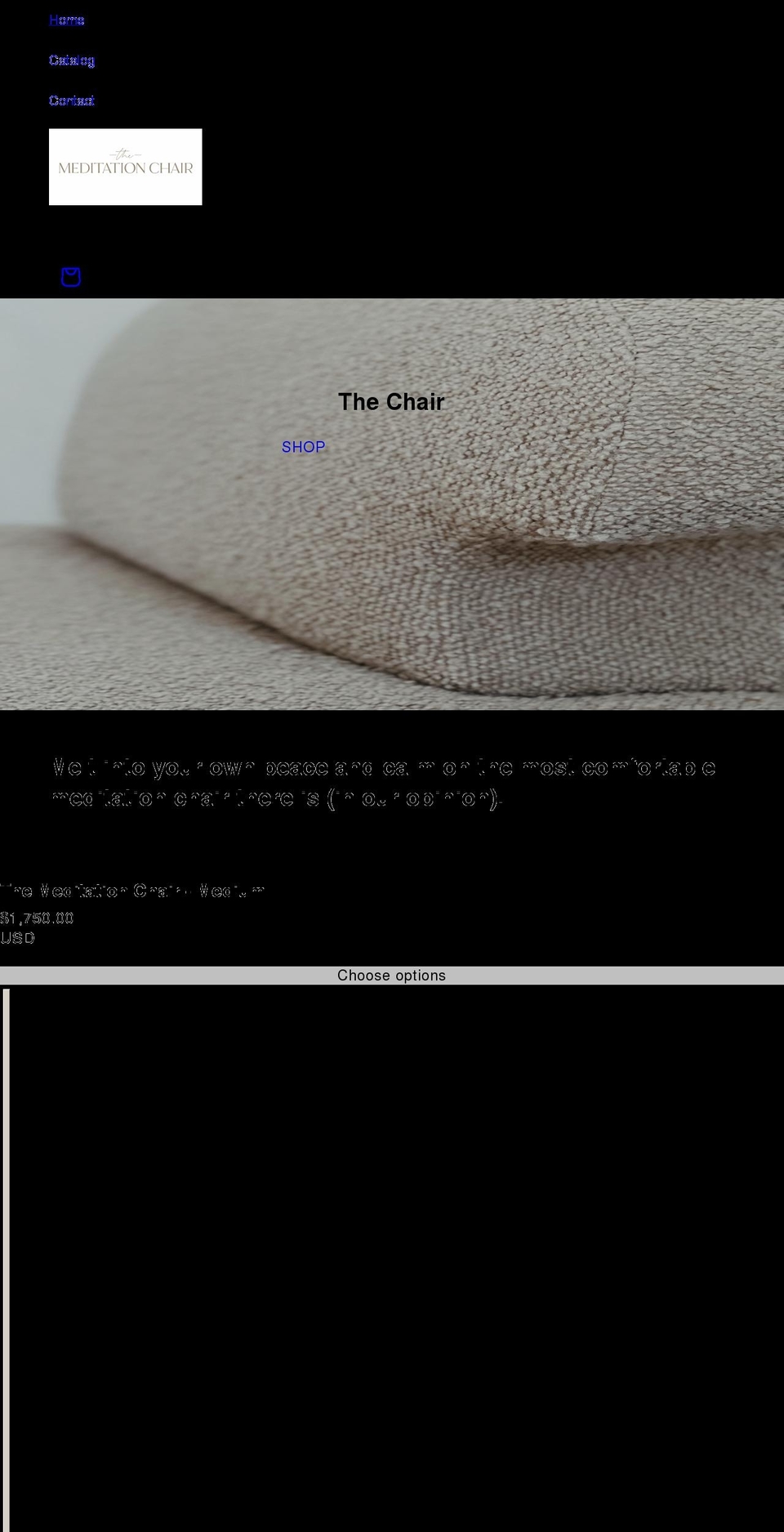 themeditationchair.com shopify website screenshot
