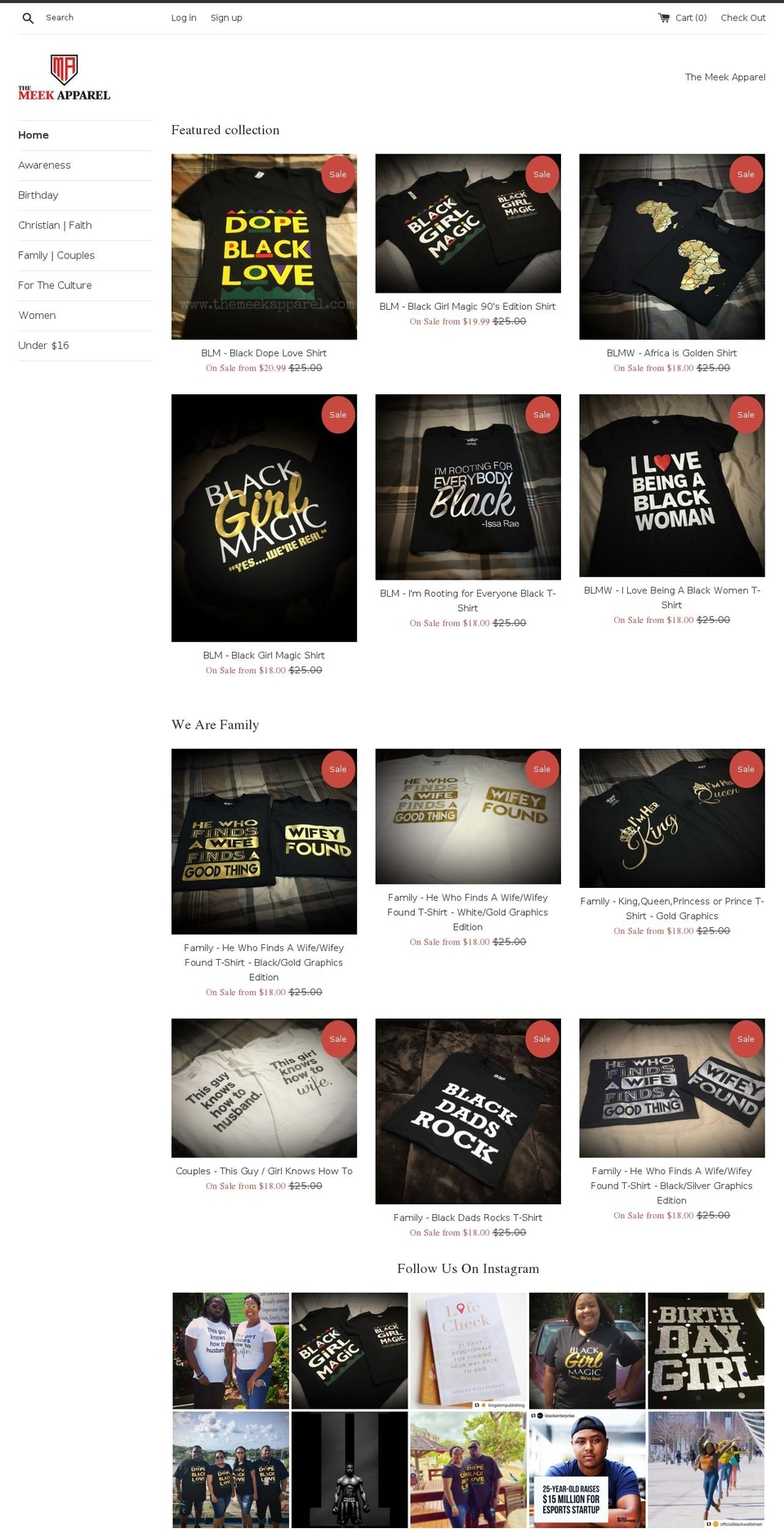 themeekapparel.com — Shopify storefront screenshot