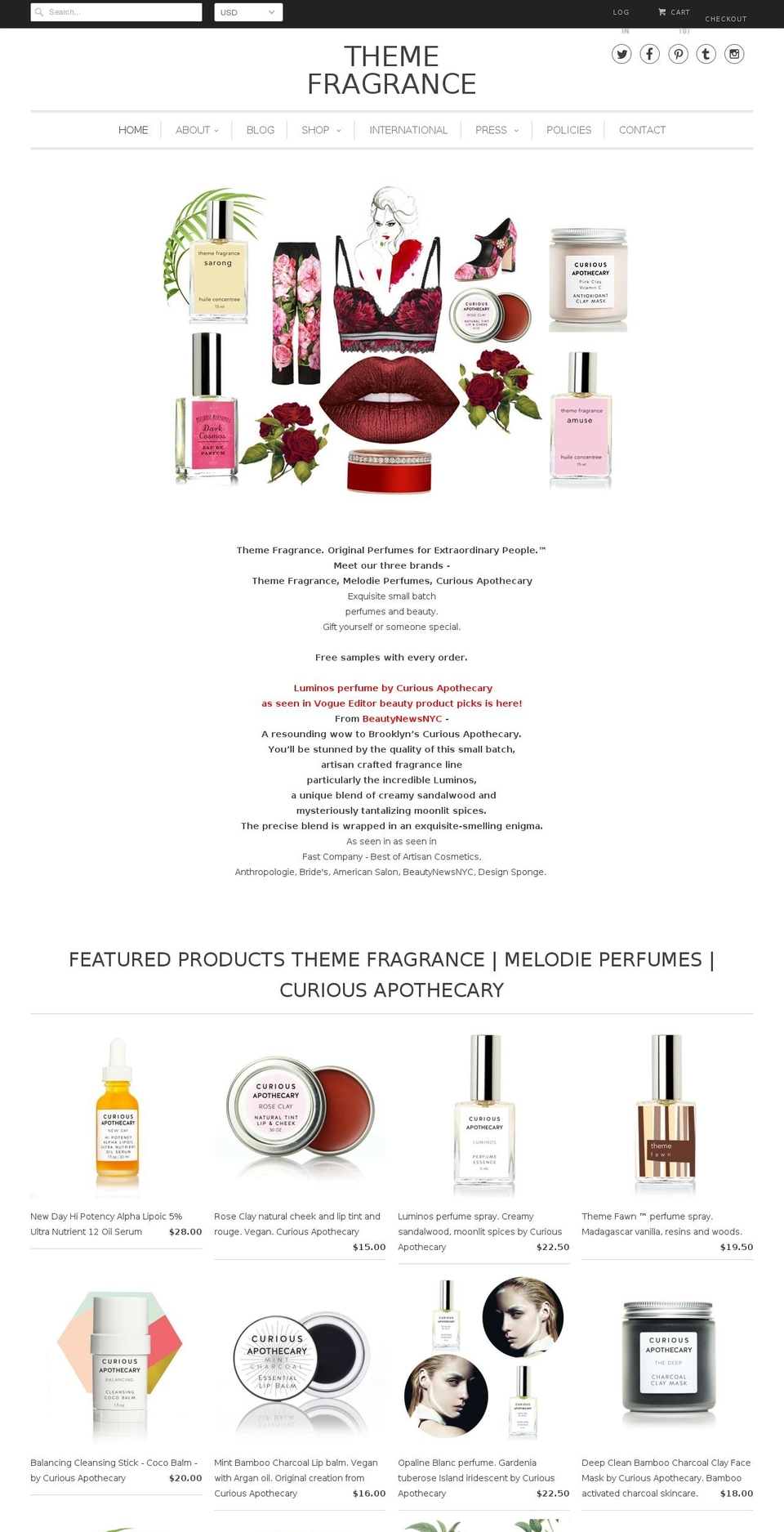 themefragrancesarong.com shopify website screenshot